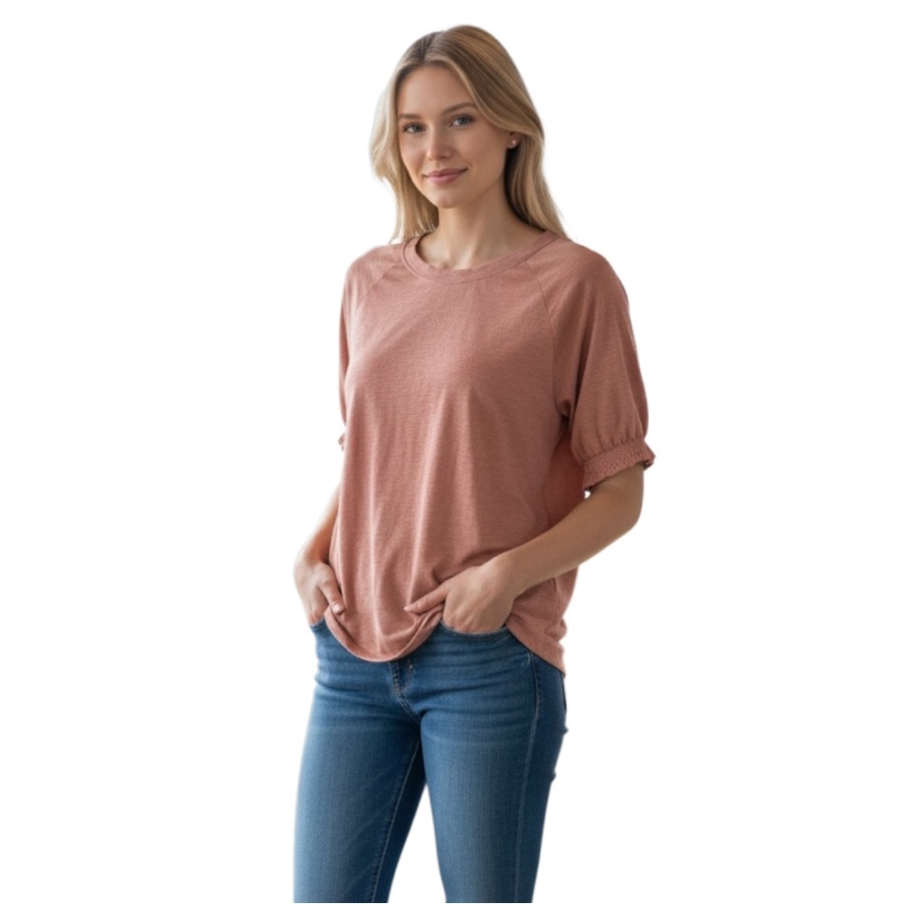 Universal Thread Women's Short Sleeve Top in Rose